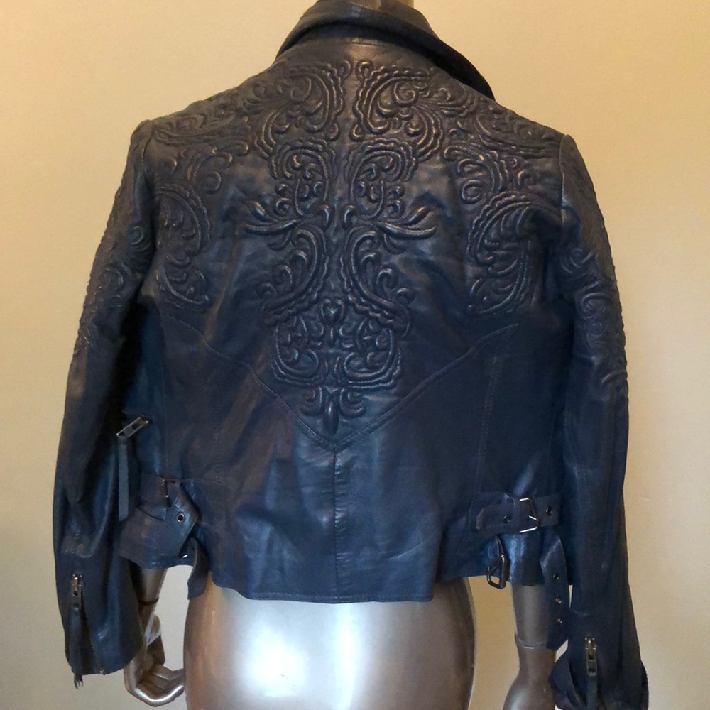 ASOS Navy Leather Jacket